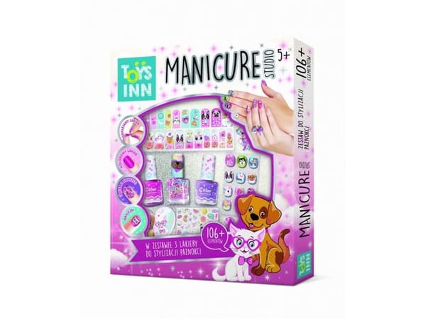 Stnux manicure studio set med 3 nagellack - djur