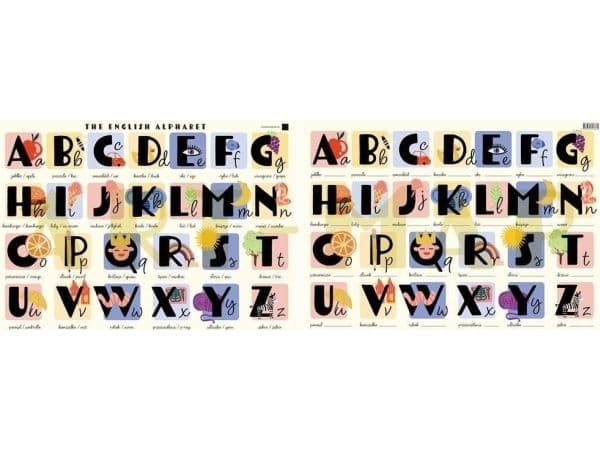 A2 laminated pad The English Alphabet
