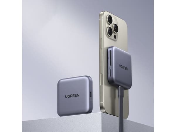 Adapter/SD-kortlæser Ugreen CM898 3-i-1, USB-C, MagSafe, SD/TF (sort)