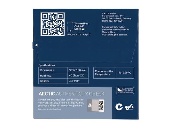 ARCTIC TP-3 - Värmeledande platta - blå
