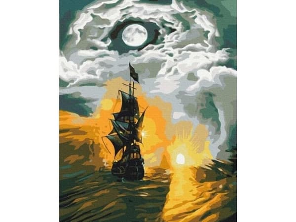 Måla efter siffror - Skepp i storm 40x50 cm