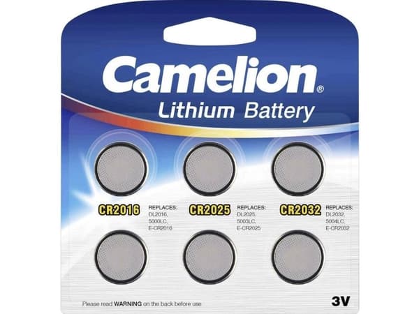 Camelion 130 00600, Engangsbatteri, Litium, 3 V, 6 stk, 10 år, Rustfritt stål
