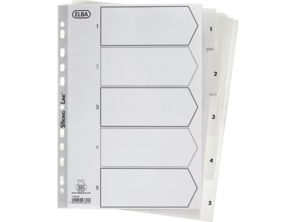 Elba Plastic dividers A4 1-5 white (100204803)