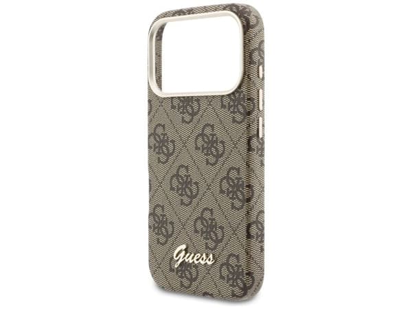 Guess 4G Script MagSafe Case for iPhone 17 Pro - Brown