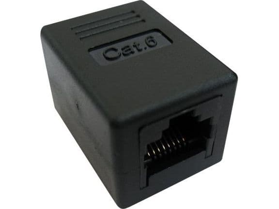 VALUE RJ-45 Modular Coupler, Cat.6, unshielded, black, Modular coupler, Musta
