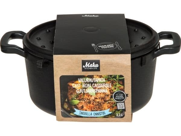 Maku støpejernsgryte 3,3 l, sort