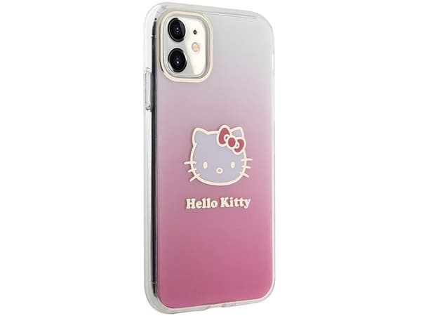 Hurtel Hello Kitty IML gradient electrop kitty hode-deksel til iPhone 11 / Xr - rosa