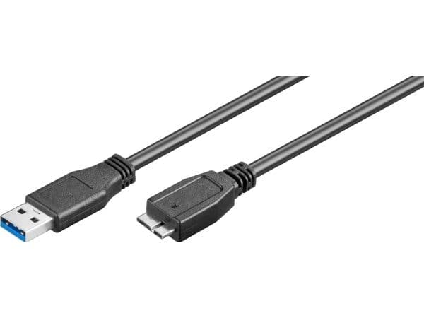 Goobay 95026, 1,8 m, USB A, Micro-USB B, Hankjønn/hankjønn, Sort