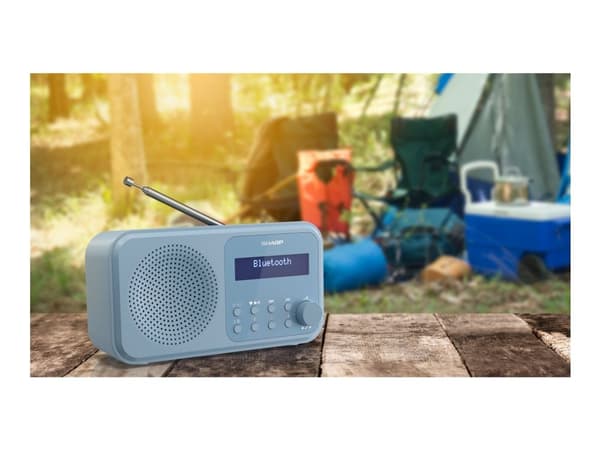 Sharp DR-P420 - DAB bärbar radio - stålblå