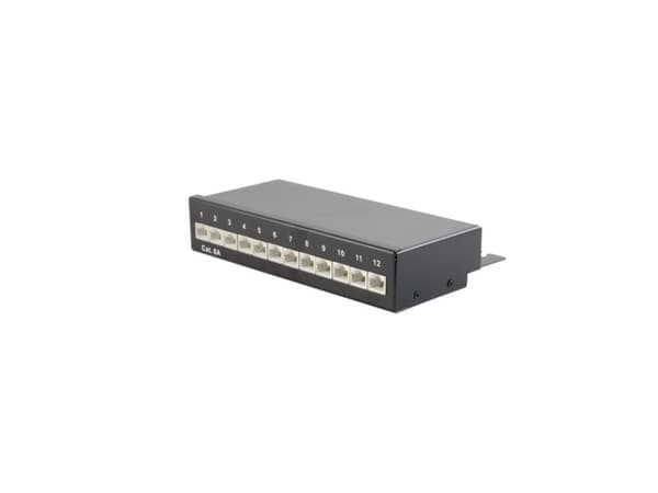 Patchpanel Mini Cat.6A geschirmt 500 MHz 12-Port schwarz