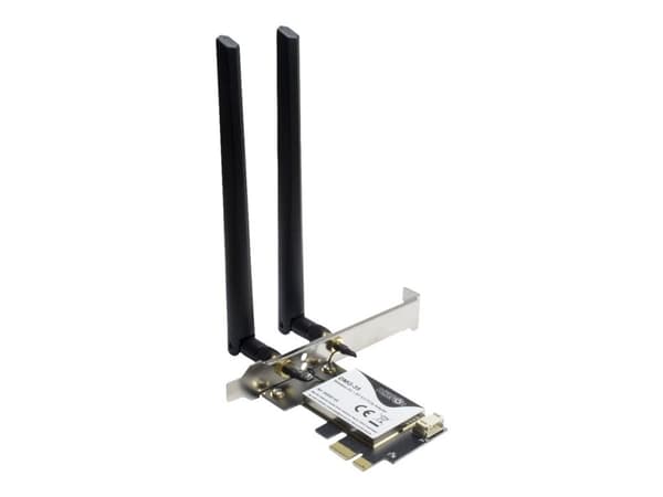 Inter-Tech DMG-35, Sisäinen, Langaton, PCI Express, WLAN / Bluetooth, 3000 Mbit/s, Musta, Hopea