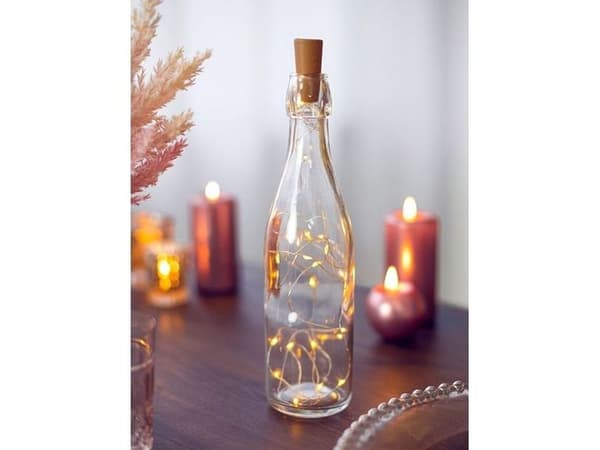 LED-flaskkorklampor varmt vitt 197 cm