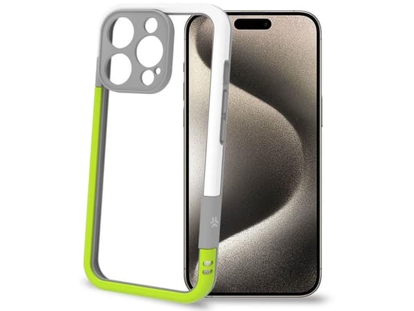 Støtfanger iPhone 16 Pro hvit/limegrønn