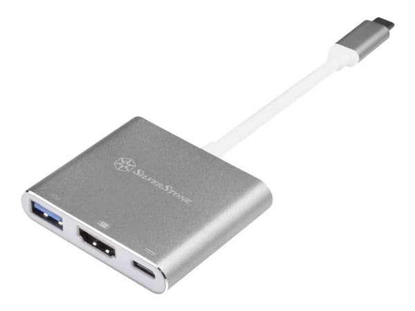 SilverStone EP08 - Ekstern videoadapter - USB-C 3.1 - HDMI - koksgrå