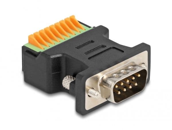 Delock D-Sub 9 hane till terminalblock adapter med tryckknapp