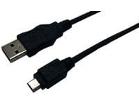 LogiLink USB 2.0 A/mini-A 3m, 3 m, USB A, mini-USB A, USB 2.0, Hanstik/Hanstik, Sort