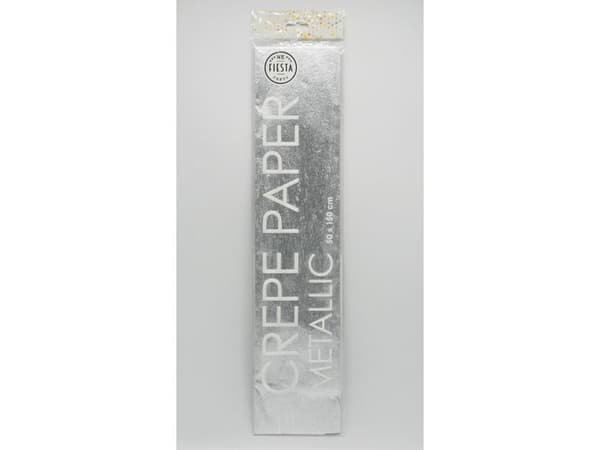 Crepe papir, metallic Sølv