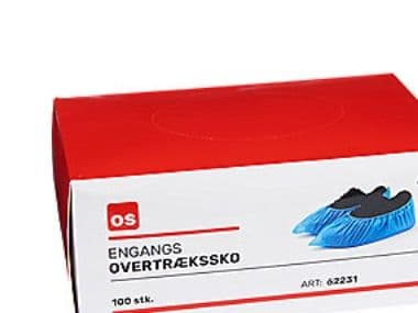 Overtræk til sko, blå - Pakke a 100 stk., 100% polyethylen, elastikkant