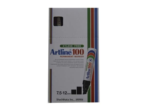 Marker Artline® 100 permanent sort 7,5-12mm - (6 stk.)