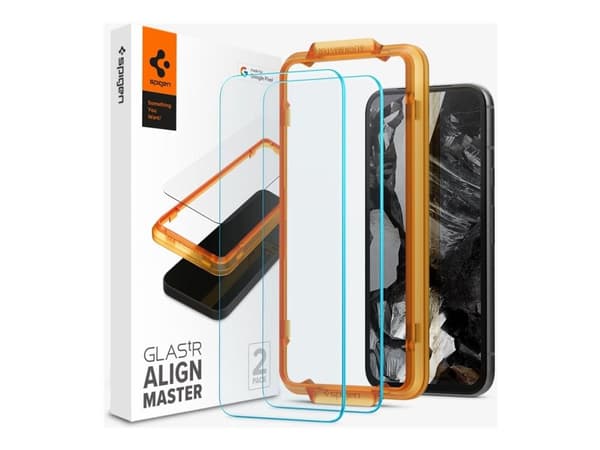 Spigen GLAS.tR Align Master, Google, Pixel 8a, Ripebestandig, Transparent, 2 stk.