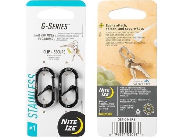 NiteIze Karabinków Nite Ize G-Series 1 2pack Svart