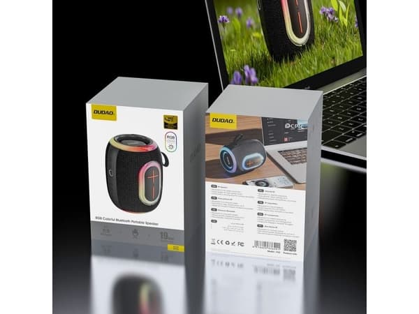 Dudao Y22 Wireless Speaker with RGB Backlight Bluetooth 5.3 - Black