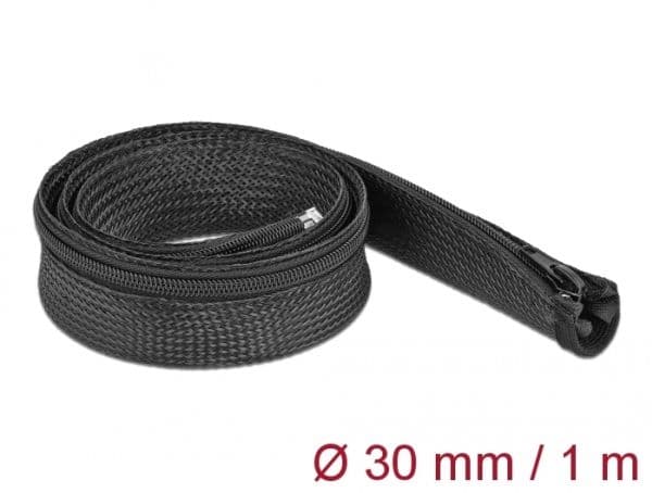 Delock - Flätad ärm - 1 m - svart