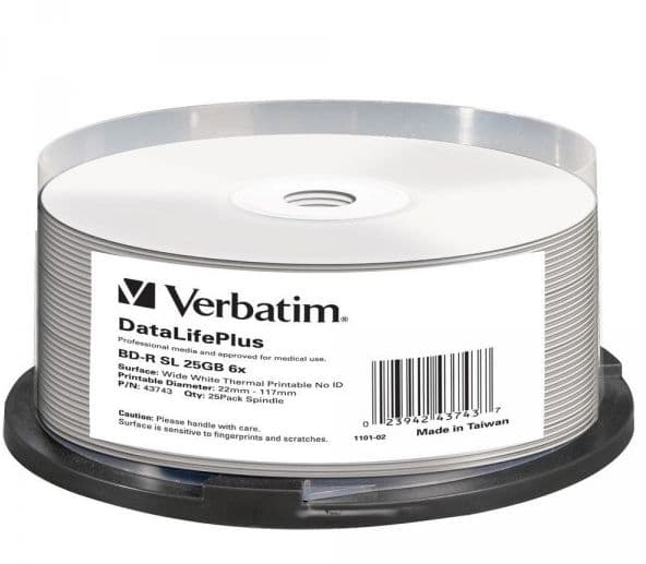 Verbatim DataLifePlus, 25 GB, BD-R, Akseli, 25 kpl