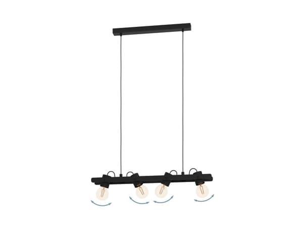 EGLO PLIMSOLL pendellampe i sort, 4L