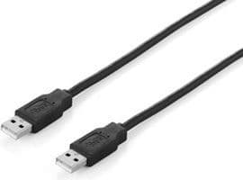 Equip 128870, 1,8 m, USB A, USB A, USB 2.0, Hankjønn/hankjønn, Sort