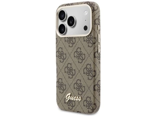 Guess 4G Script MagSafe Case for iPhone 17 Pro - Brown