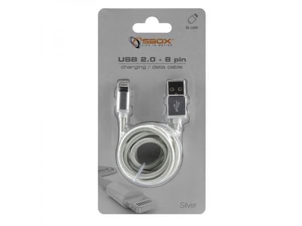 SBOX IPH7-S, Silver, USB A, Lightning, 1,5 m, Hanstik, Hanstik
