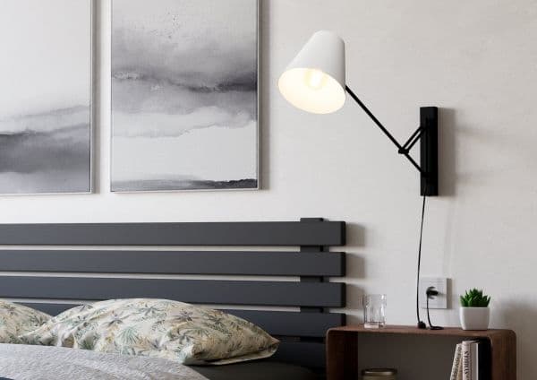 EGLO FORCADET vegglampe E27 sort/grå