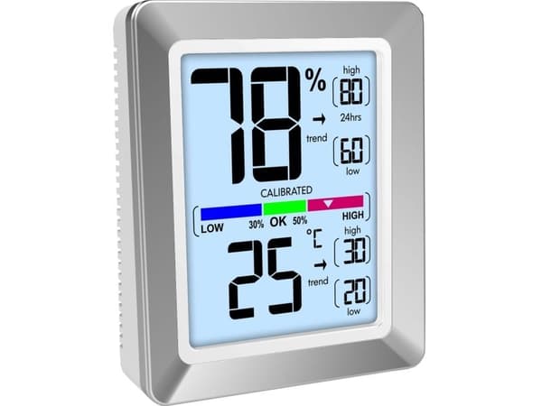 Technoline WS 9460, Silver, Inomhushygrometer, Inomhustermometer, hygrometer, Termometer, hygrometer, Termometer, Batteri, 73 mm