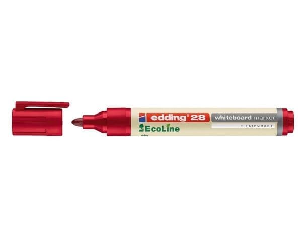 Whiteboardpenna Edding 28 Ecoline, rund, röd