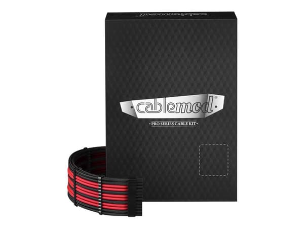CableMod PRO Series ModMesh RT-Series - Strömkabelsats - formpressad - svart, röd