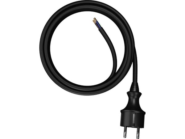 AWTools AWTOOLS CABLE WITH PLUG 2m 3x1.5 BLACK H05VV-F