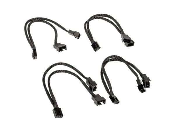 Akasa PWM Lüftersplitter, 4er Pack - musta