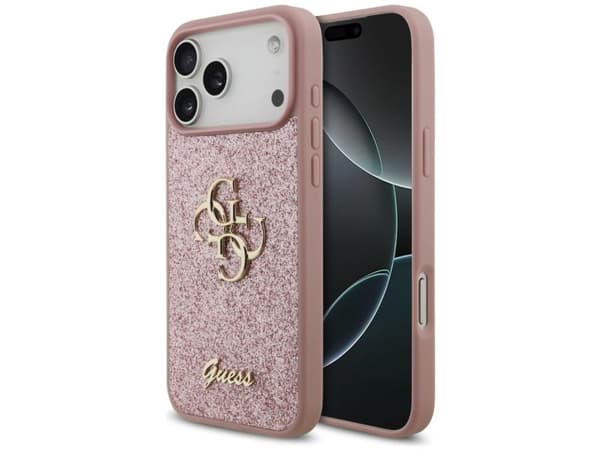 Guess Fixed Glitter Big 4G Case for iPhone 18 Pro Max / 17 Pro Max - Pink