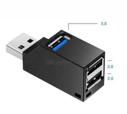 USB-hub - USB 3.0 til 1 x USB 3.0 + 2 x USB 2.0 - kompakt