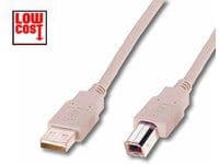 ASSMANN - USB-kabel - USB (hane) till USB typ B (hane) - USB 2.0 - 1.8 m - formpressad - beige