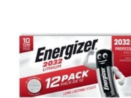 Knapcellebatteri, Energizer Lithium, CR2032, 12 st