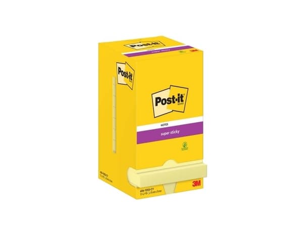 Post-it Super Sticky Notes, ultrastarka, 76 x 76 mm, 12-pack