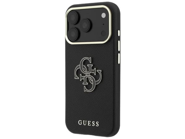 Etui Guess Grained & Big Resin Logo do iPhone 18 Pro Max / 17 Pro Max czarny
