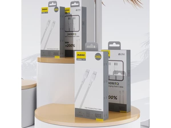 Dudao USB-C til USB-C-kabel 2 m hvit (6976625335015)
