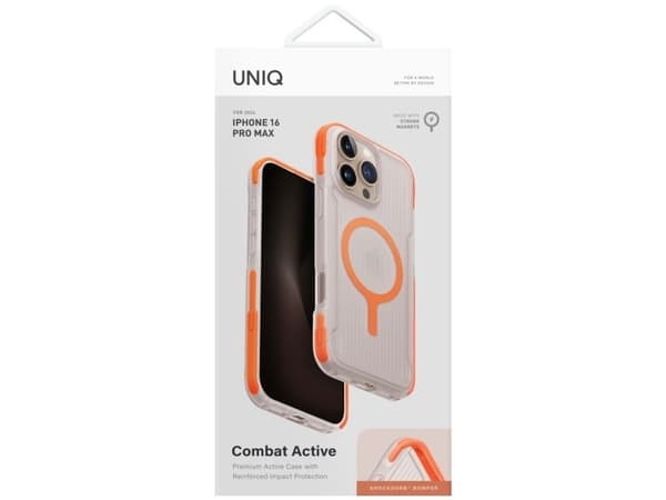 Uniq Combat Active Magclick ladeetui til iPhone 16 Pro Max - Oransje
