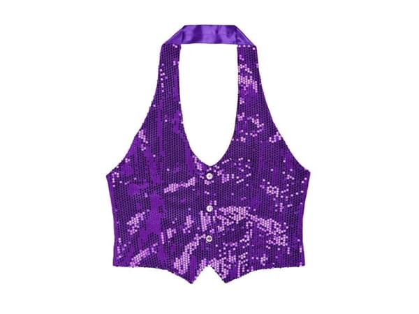 Lilla pailletvest dame