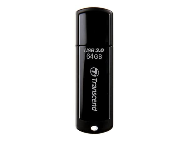 Transcend JetFlash 700 - USB-flashstasjon - 64 GB - USB 3.0 - svart