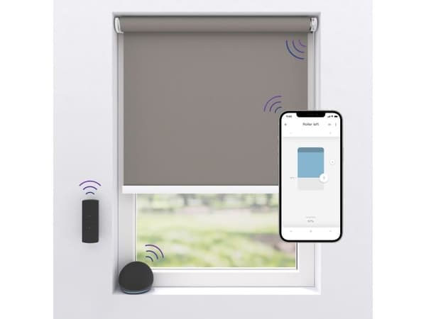 MotionBlinds Wireless Electric Black-Out Rollerblind 120x190cm - Grey