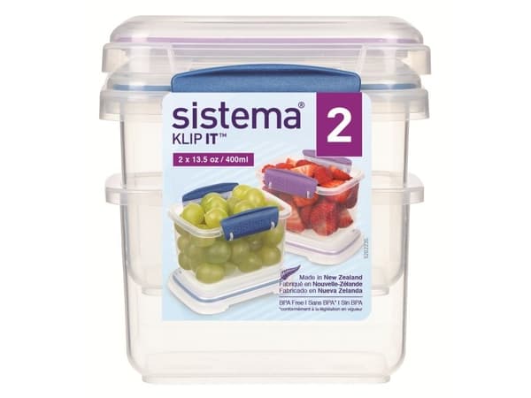 Sistema - 400ml Rectangular Accents 2 Pack